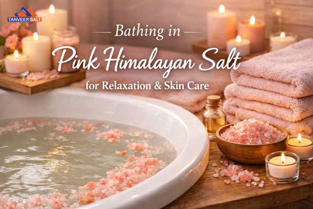 bathing in pink himalayan salt​