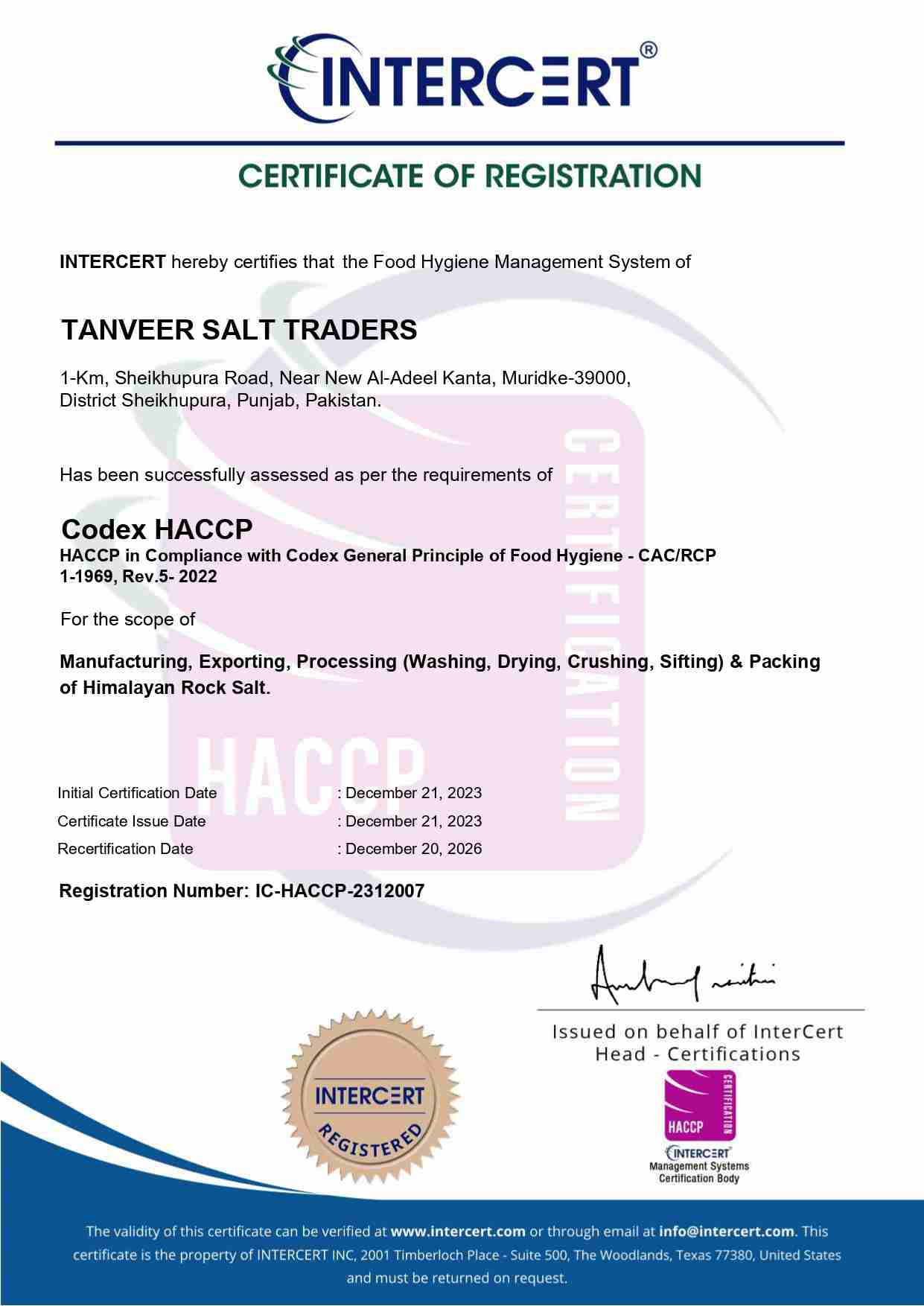 Codex HACCP